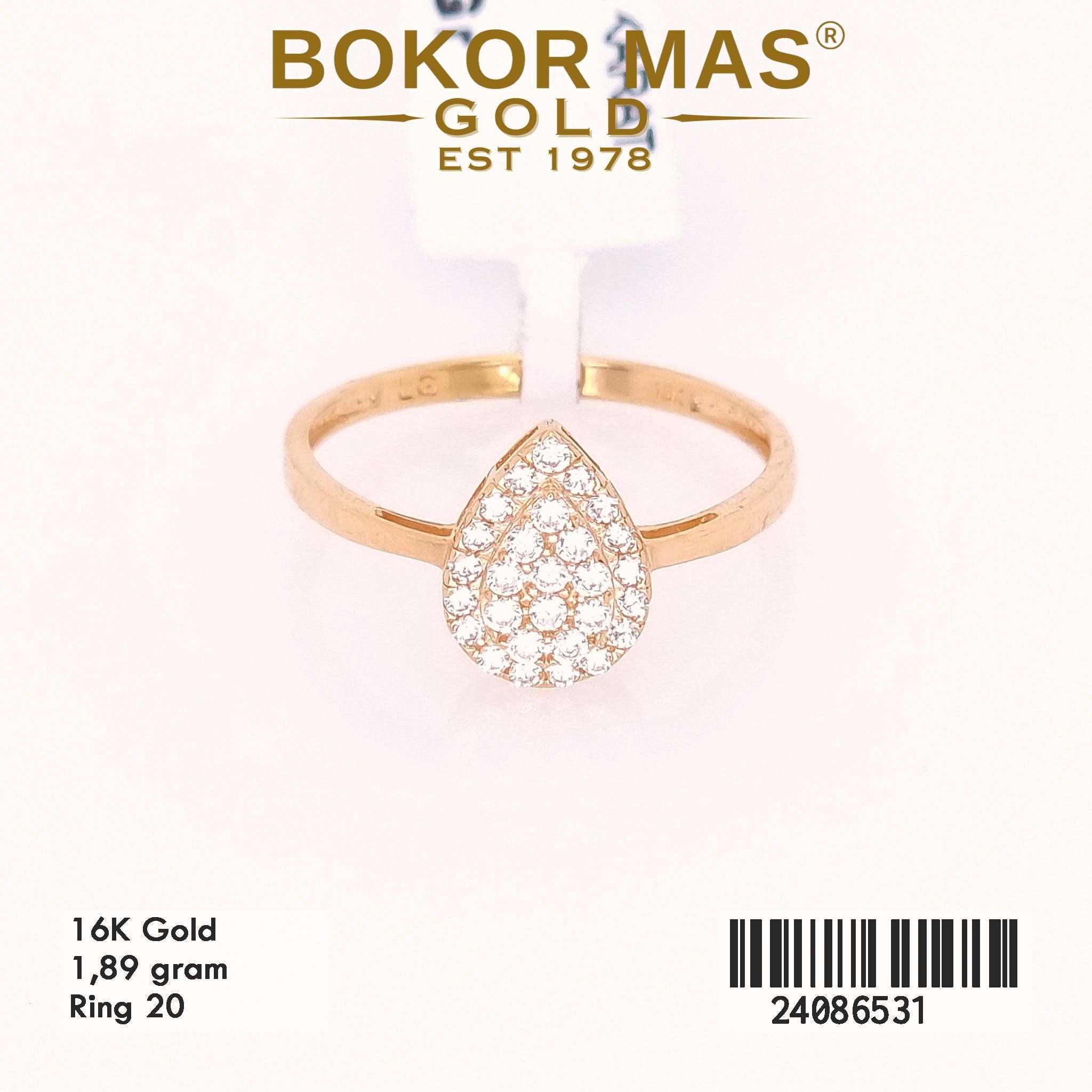 Cincin Tetes Air Variasi Permata - 24086531 - 16K