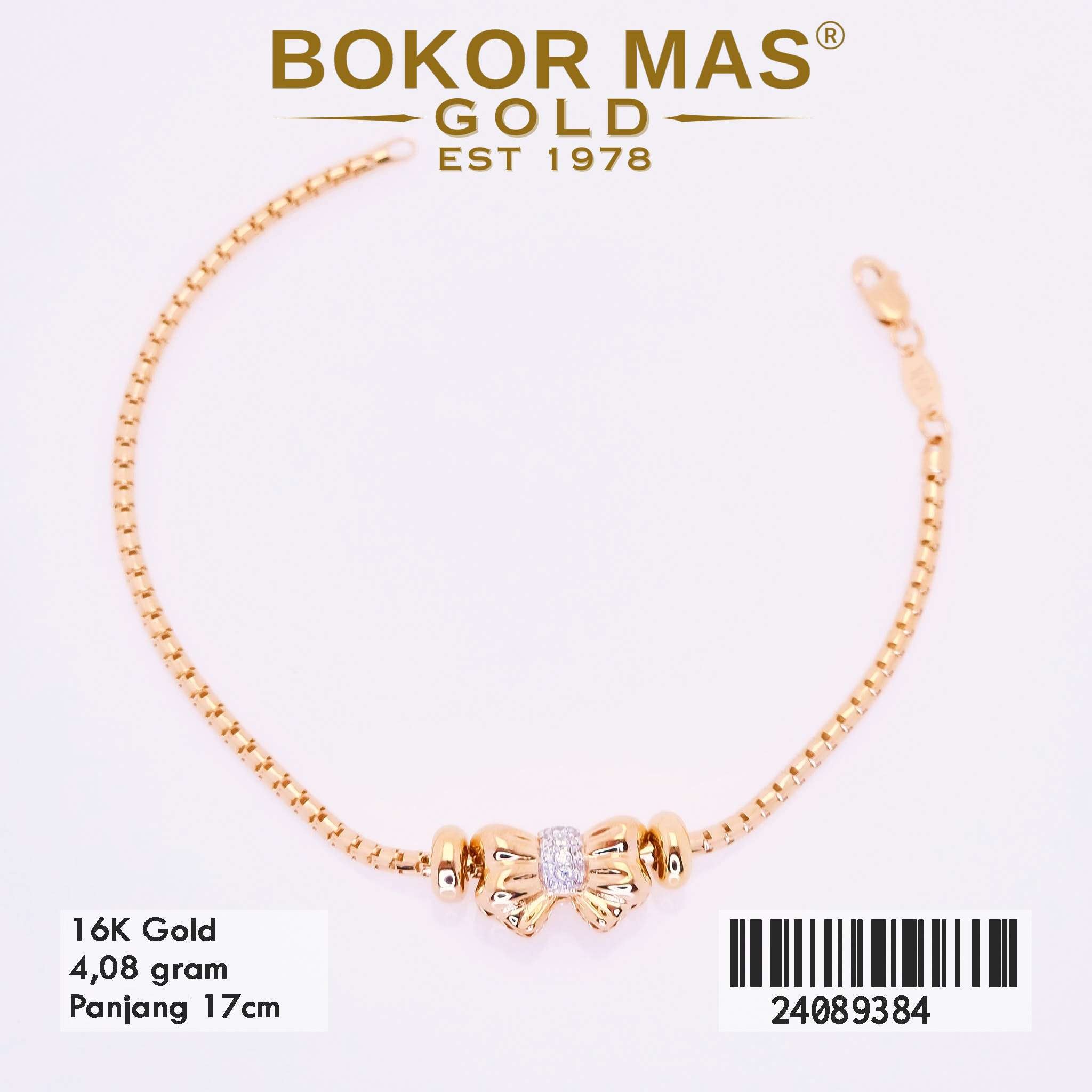 Gelang Rantai Milano Ice Variasi Pita - 24089384 - 16K