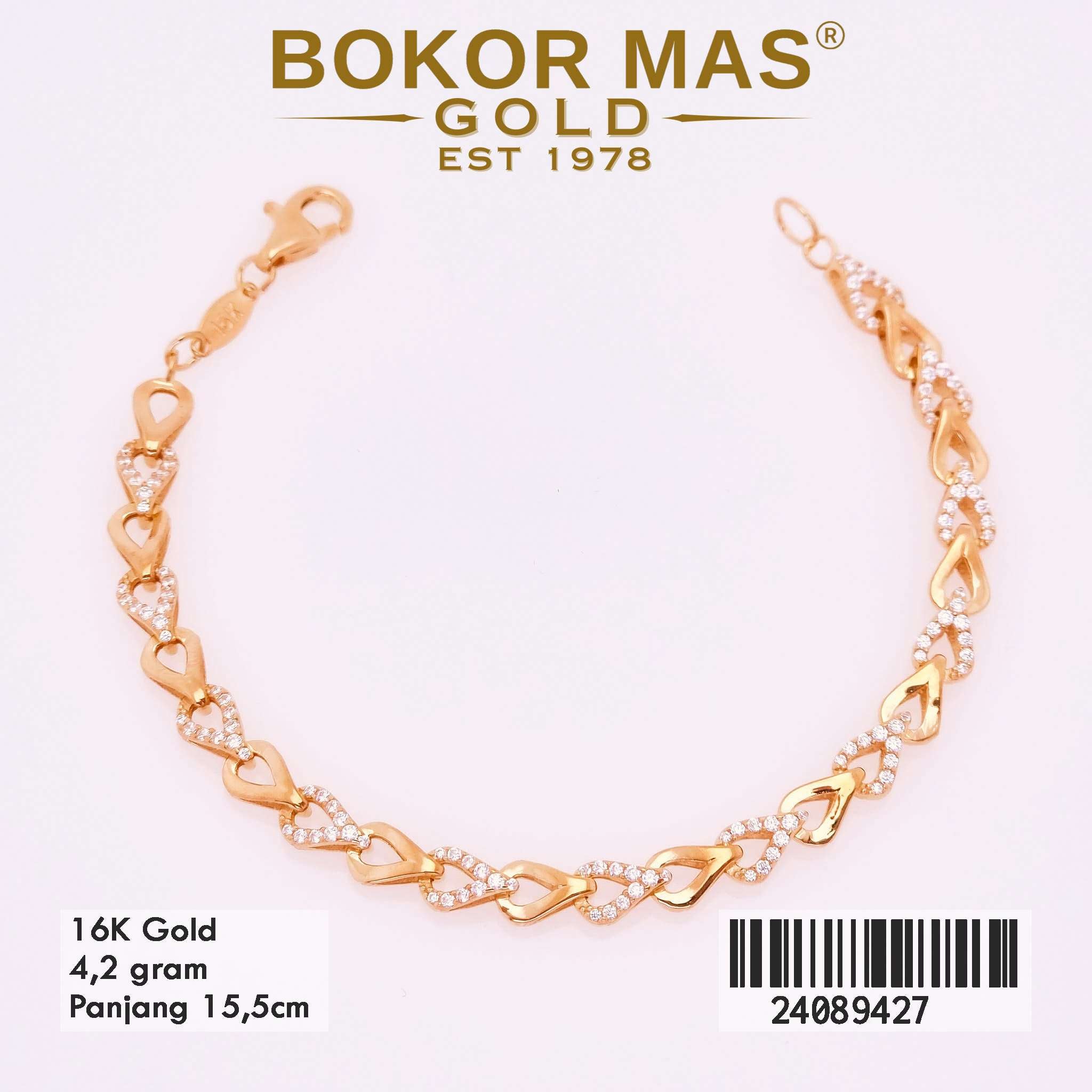 Gelang Rantai Variasi Model Permata - 24089427 - 16K