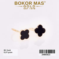 Anting Emas  Toge Variasi Clover Hitam - 24085823 - 8K