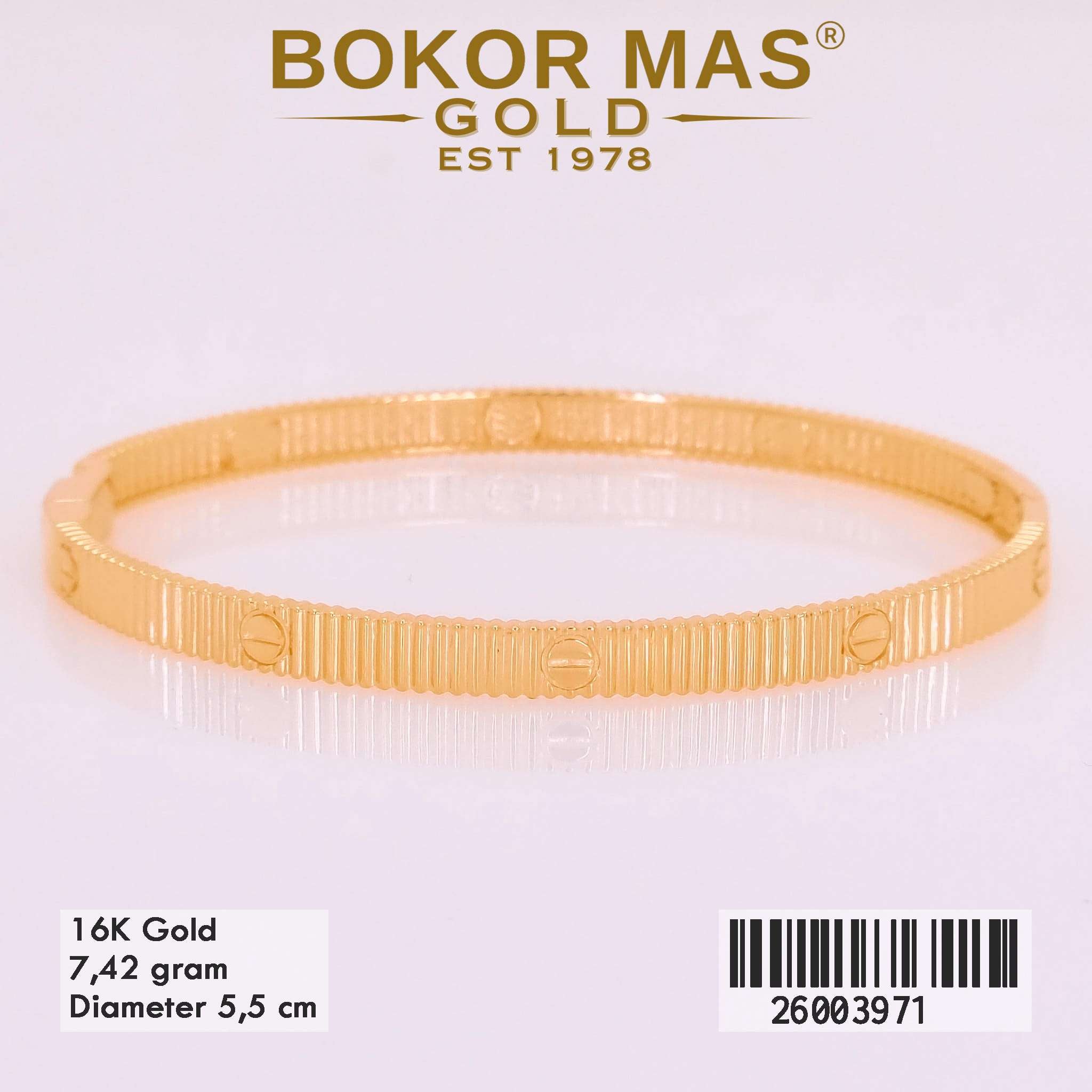 Foto Gelang Emas Asli Gelang Kaku Variasi  - Perhiasan Asli Bokormas Gold