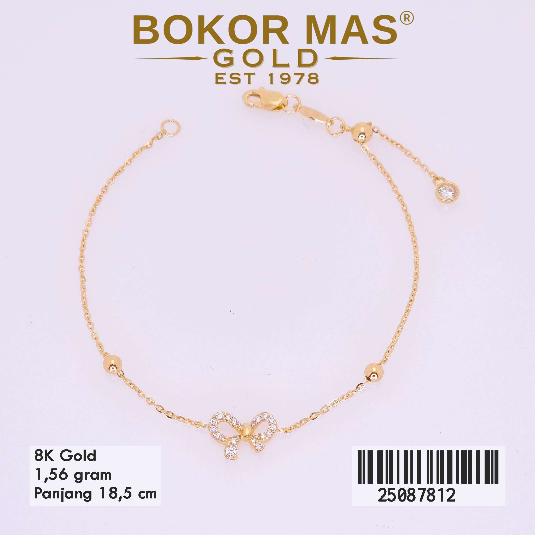  Gelang Rantai Serut Variasi Pita Permata - 25087812 - 8K