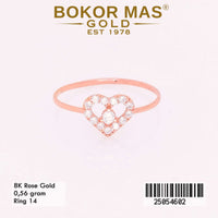 Cincin Emas Variasi Permata Hati - 25054602 - 8K