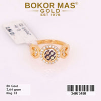 Cincin Emas Variasi Permata Cat Hitam - 24075480 - 8K
