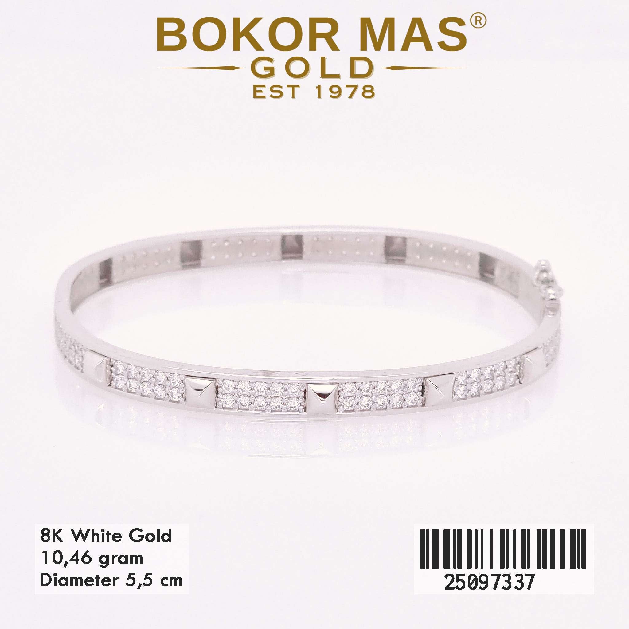 Foto Gelang Emas Asli Gelang Kaku Variasi 8K - Perhiasan Asli Bokormas Gold