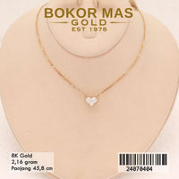 Kalung Emas Siyem Variasi Permata Love - 24070404 - 8K