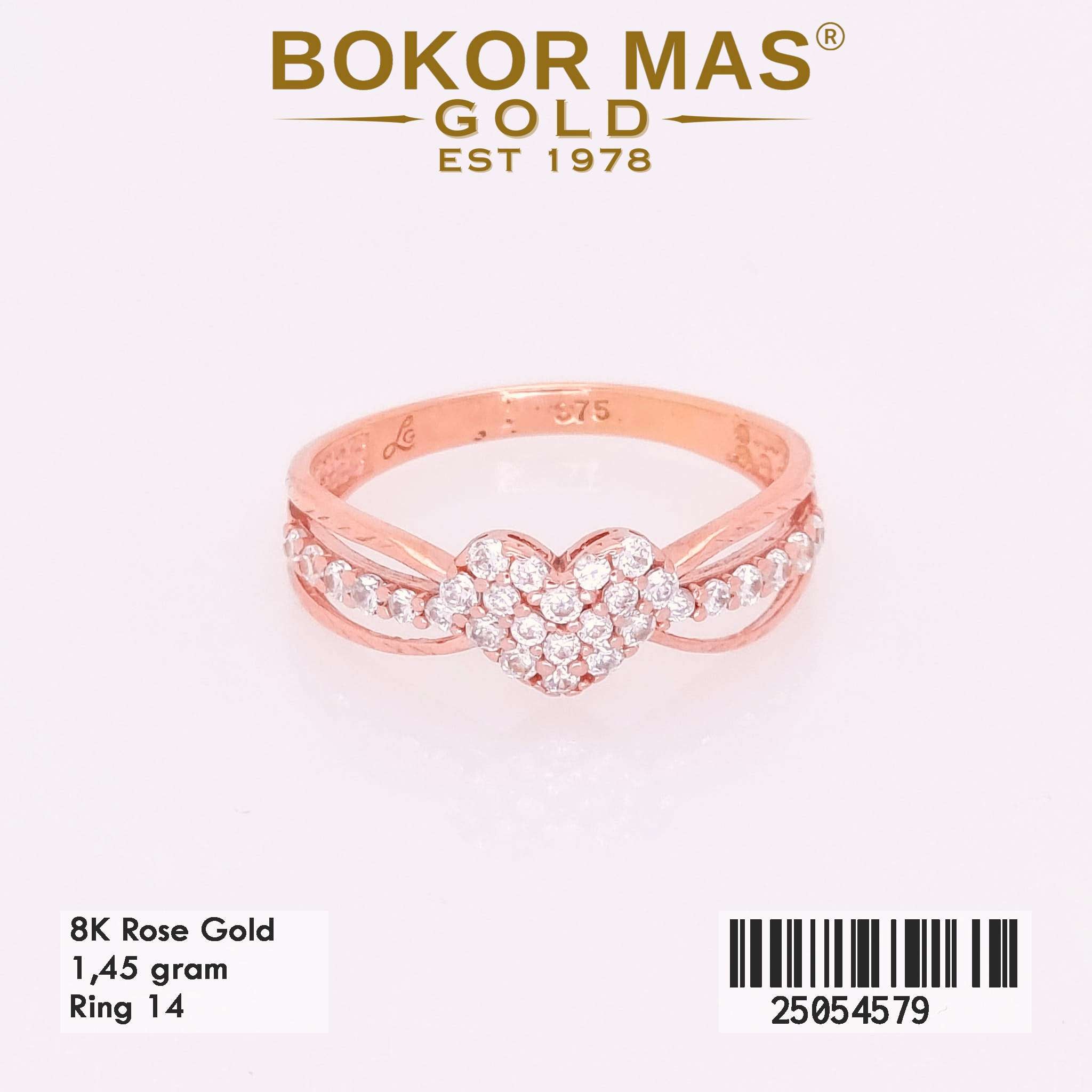Cincin Emas Variasi Permata Hati - 25054579 - 8K