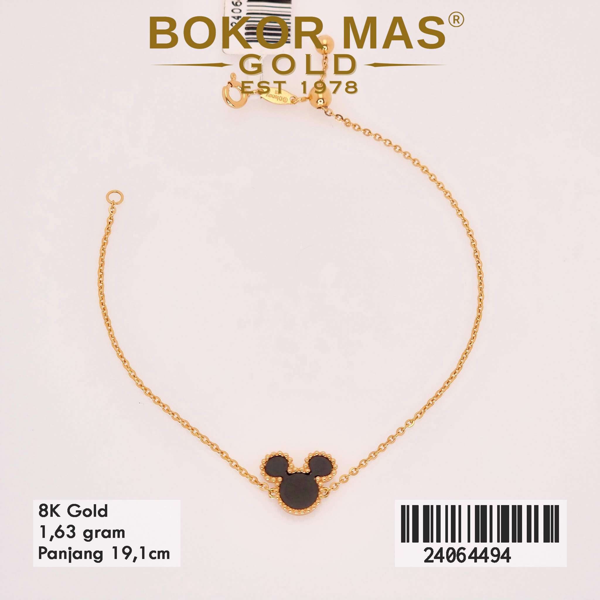 Gelang Rantai Siyem Variasi Serut Micky Hitam -  24064494 - 8k