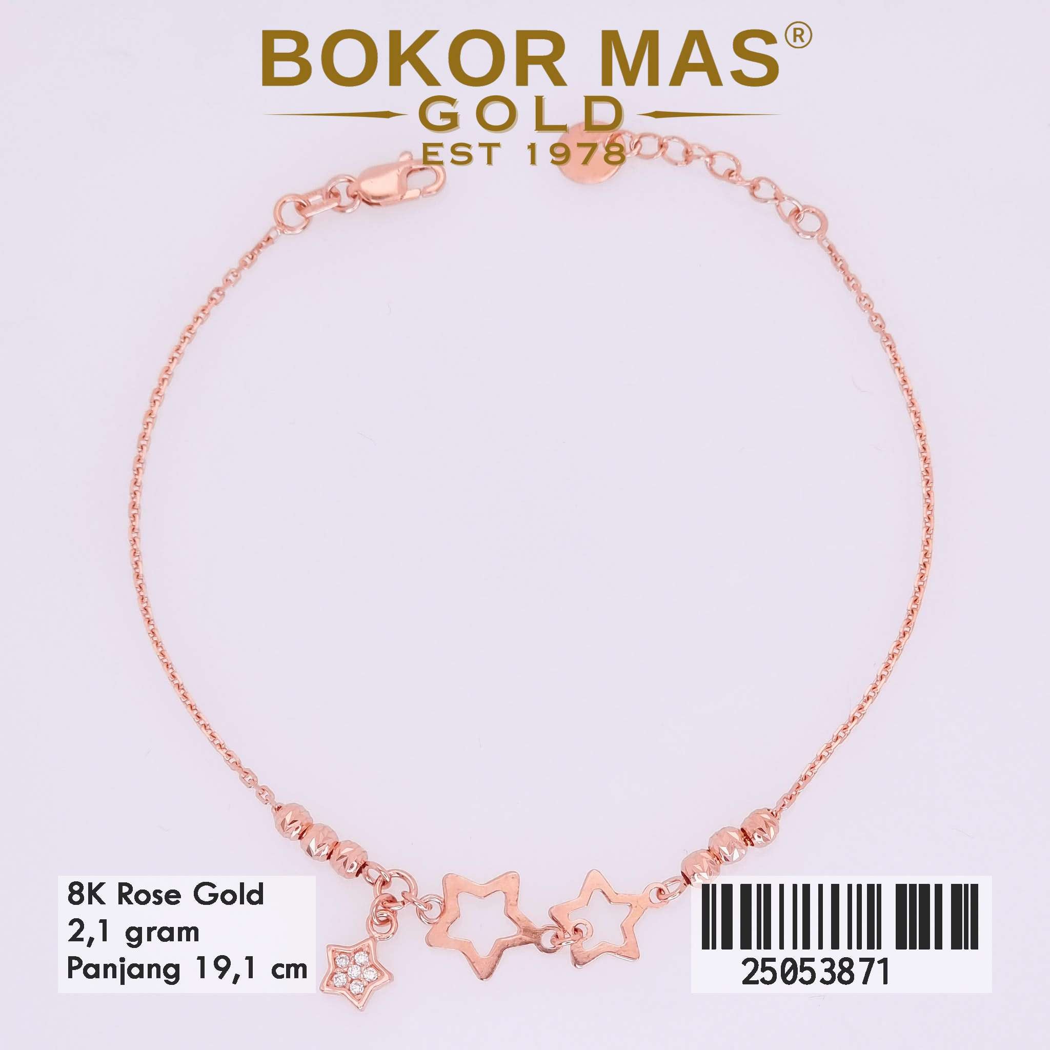 Gelang Emas Rantai Siyem Variasi Bintang - 25053871 - 8K