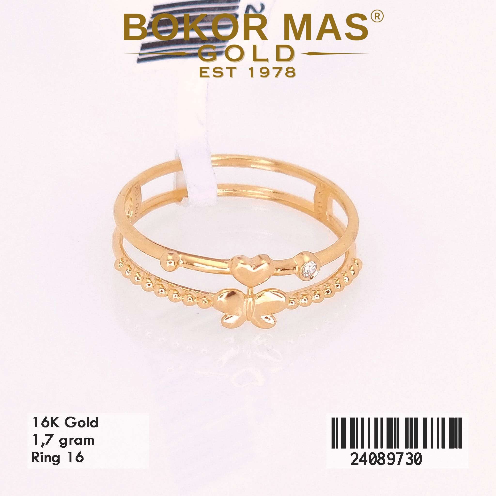 Cincin Dua Layer Variasi kupu - 24089730 - 16K