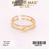 Cincin Emas  Dua Layer Variasi kupu - 24089730 - 16K