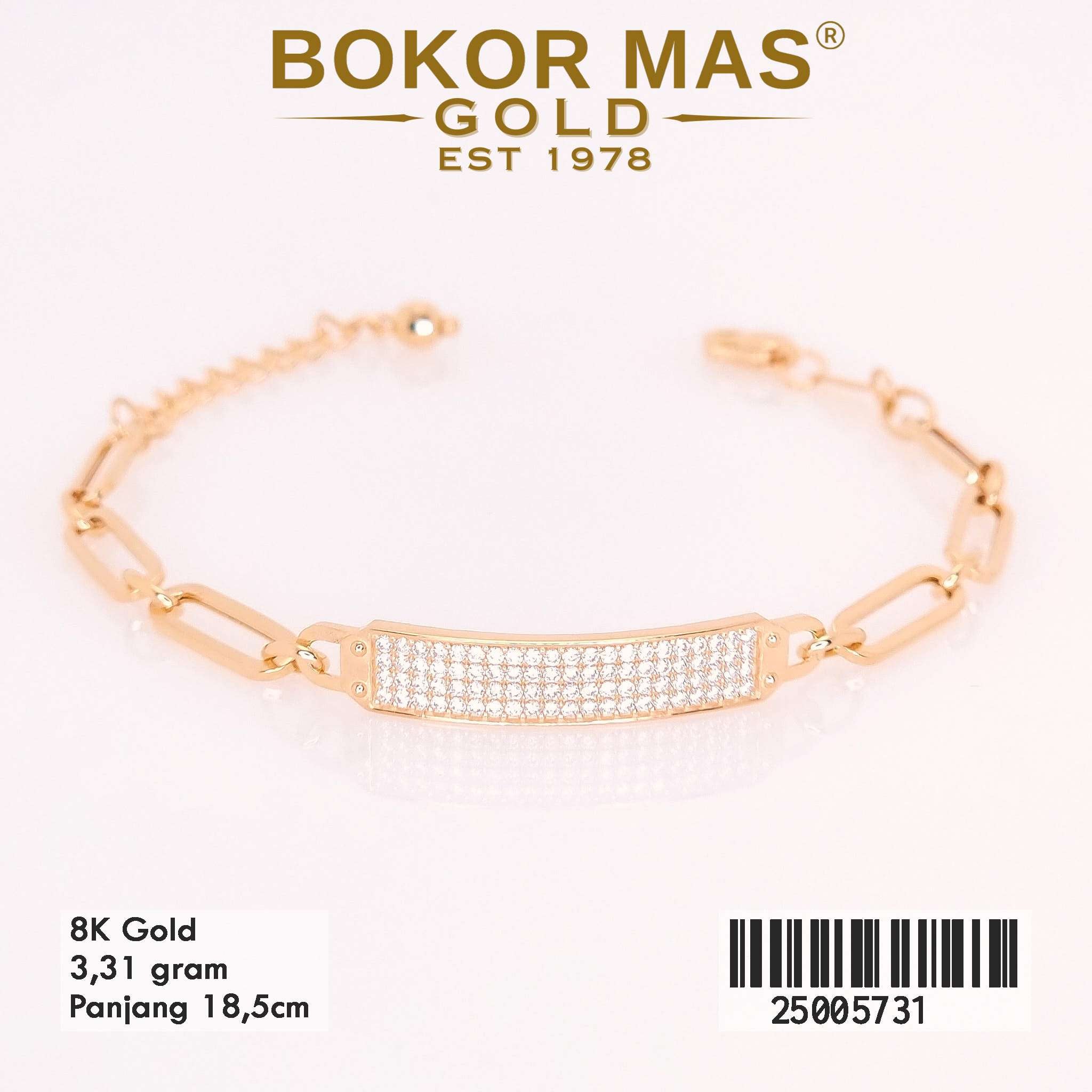 Gelang Rantai Variasi Permata - 25005731 - 8K