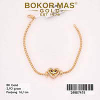 Gelang Emas Rantai Variasi Milano Ice Kupu - 24087419 - 8K