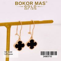 Anting Emas  Variasi Clover Hitam Gantung - 24089793 - 16K