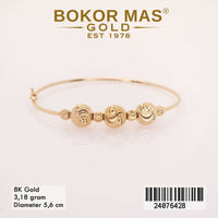 Gelang  Emas  Bangkok Variasi Boba Tanpa Permata - 24076429 - 8K