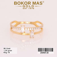 Cincin Emas Dua Layer Variasi Permata - 25048126 - 8K