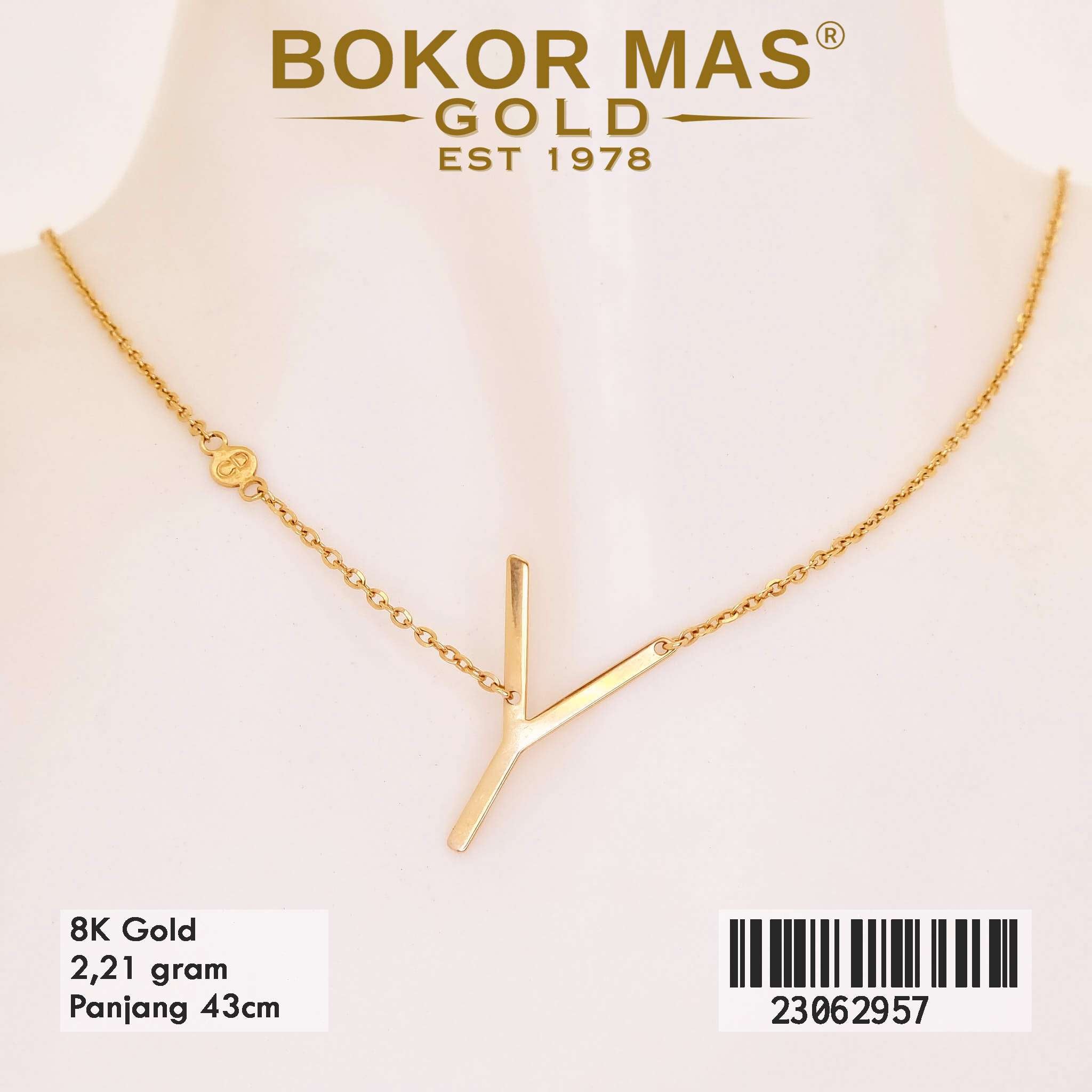 Kalung Huruf Y Tanpa Permata - 23062957 - 8K