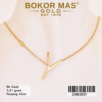 Kalung Emas  Huruf Y Tanpa Permata - 23062957 - 8K
