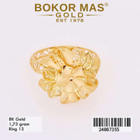 Cincin  Emas Variasi Bunga Kuning - 24087355 - 8K