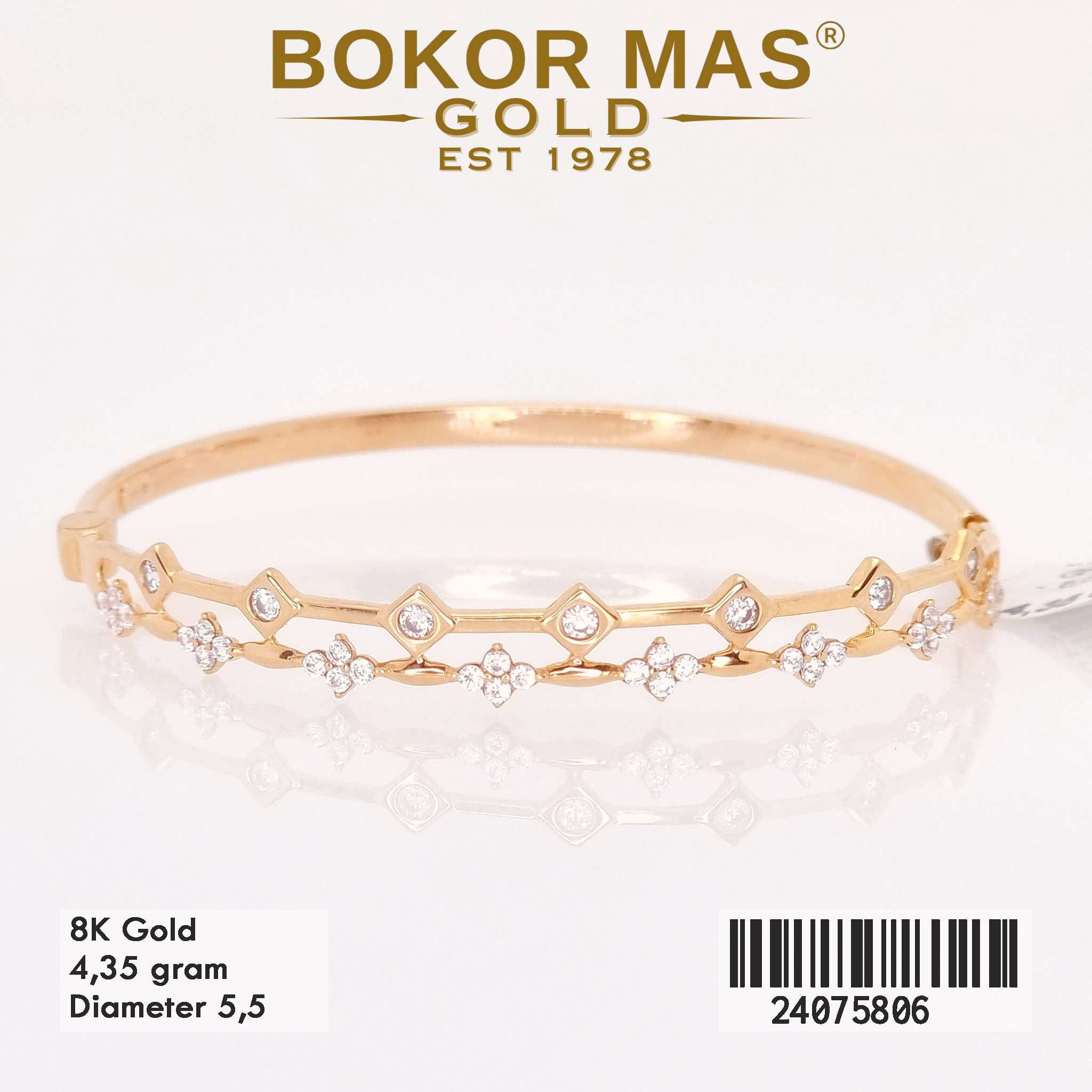 Gelang Kaku Variasi Permata - 24075806 - 8K