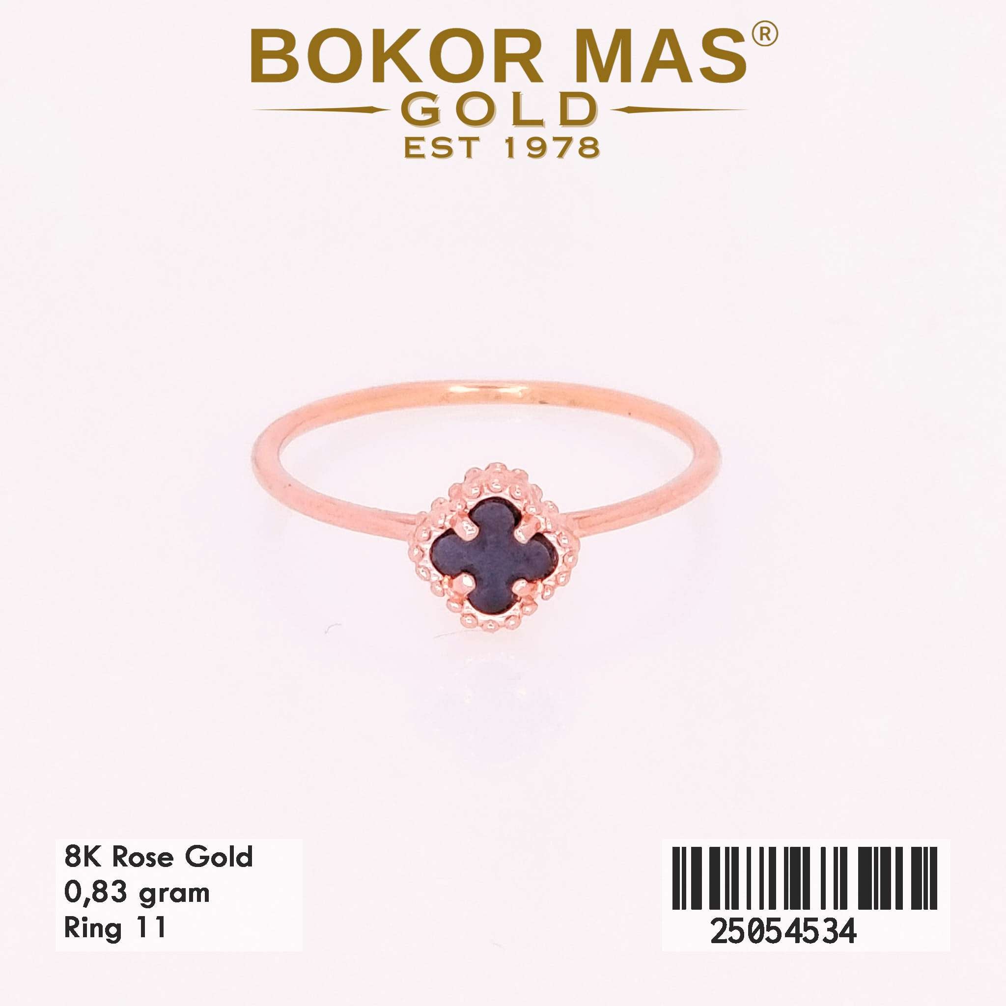 Cincin Emas Varias Bunga Hitam - 25054534 - 8K