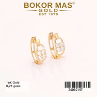 Anting Emas Klip Variasi Permata - 24002197 - 16K