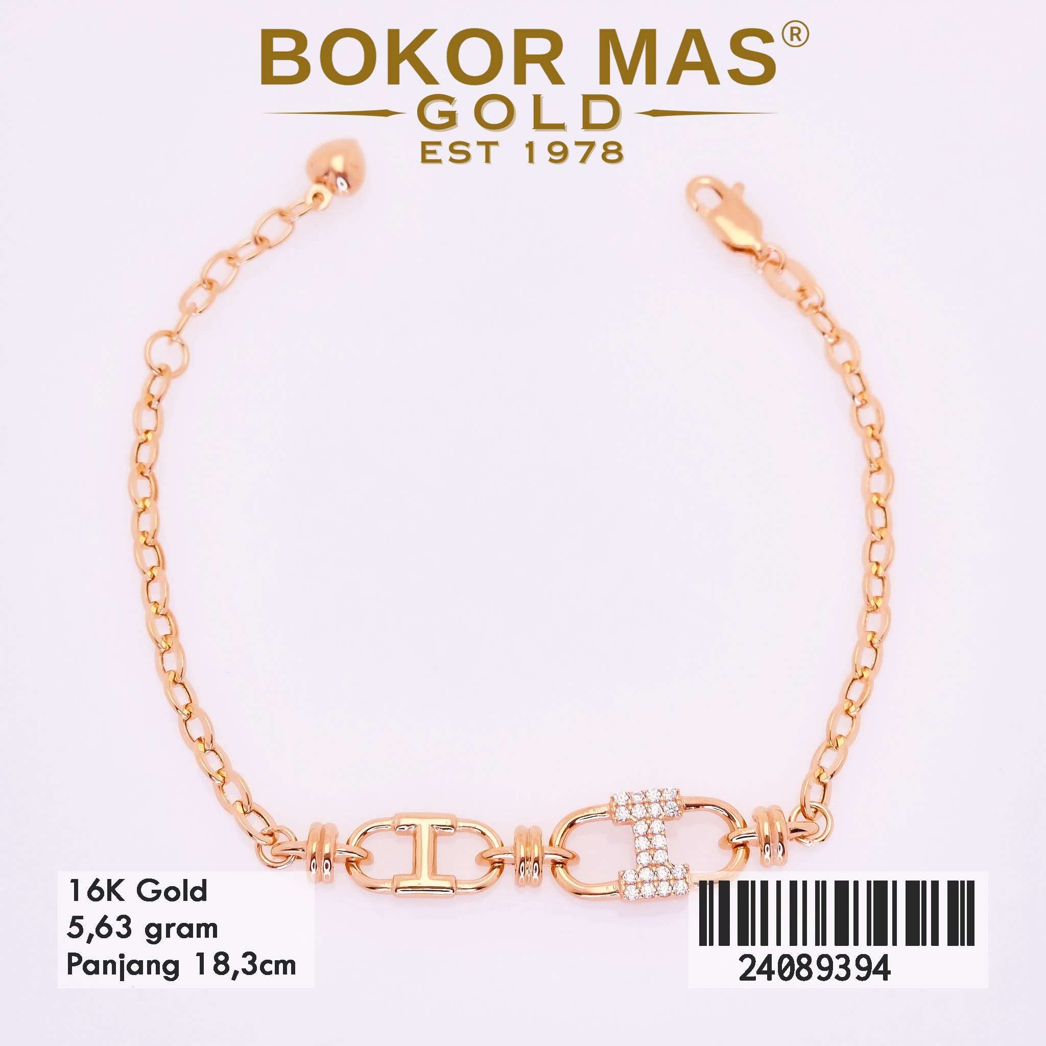 Gelang Rantai Variasi Permata - 24089394 - 16K