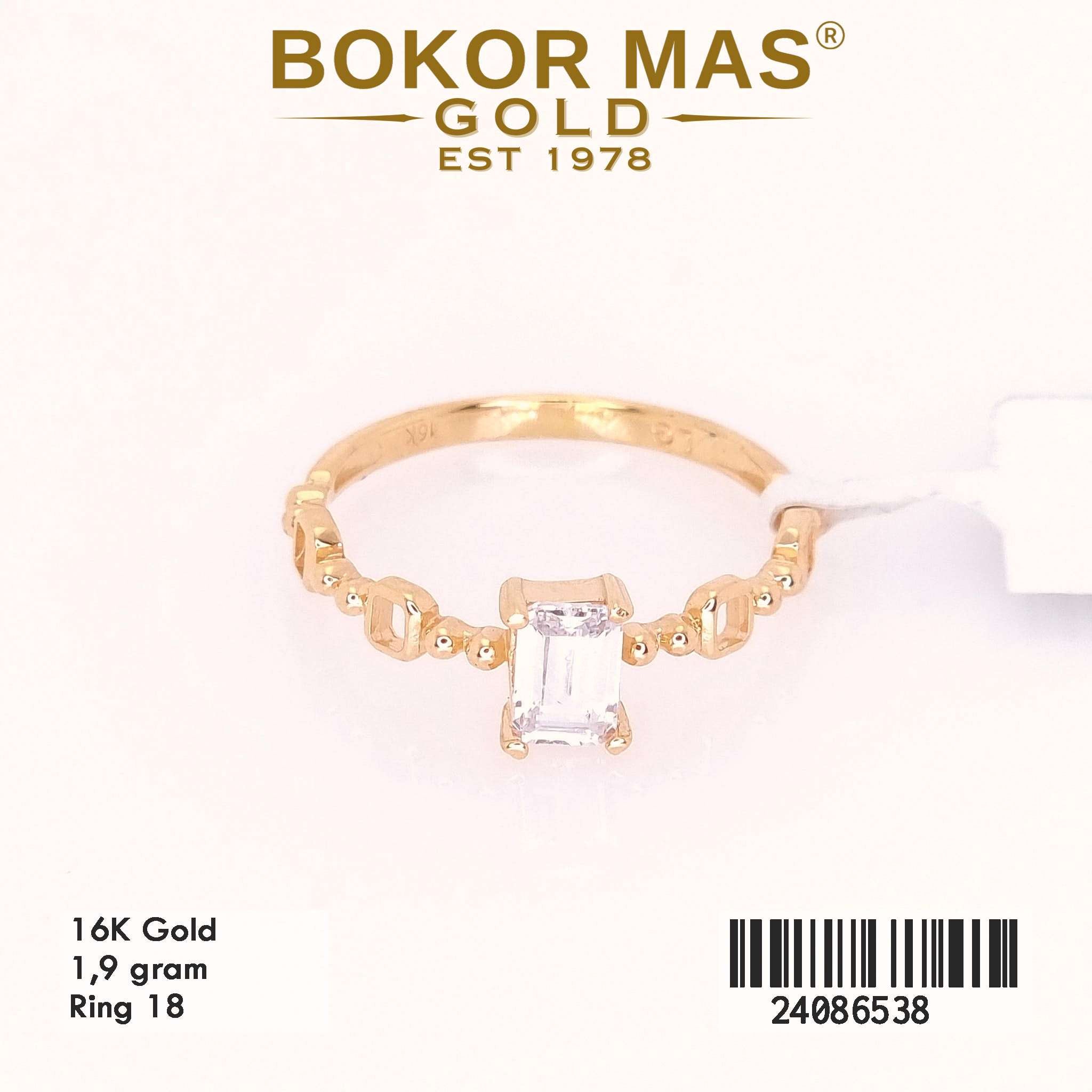 Cincin Variasi Permata Persegi - 24086538 - 16K