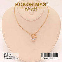 Kalung Emas Italy Santa Variasi Love Permata 3D - 24062311 - 8K