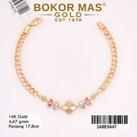 Gelang  Emas Rantai Clover Variasi Daun  - 24089447 - 16K