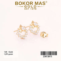 Giwang Emas  Tusuk Variasi Permata - 23072015 - 16K