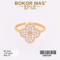 Cincin Emas  Variasi Clover Permata - 24085540 - 8K