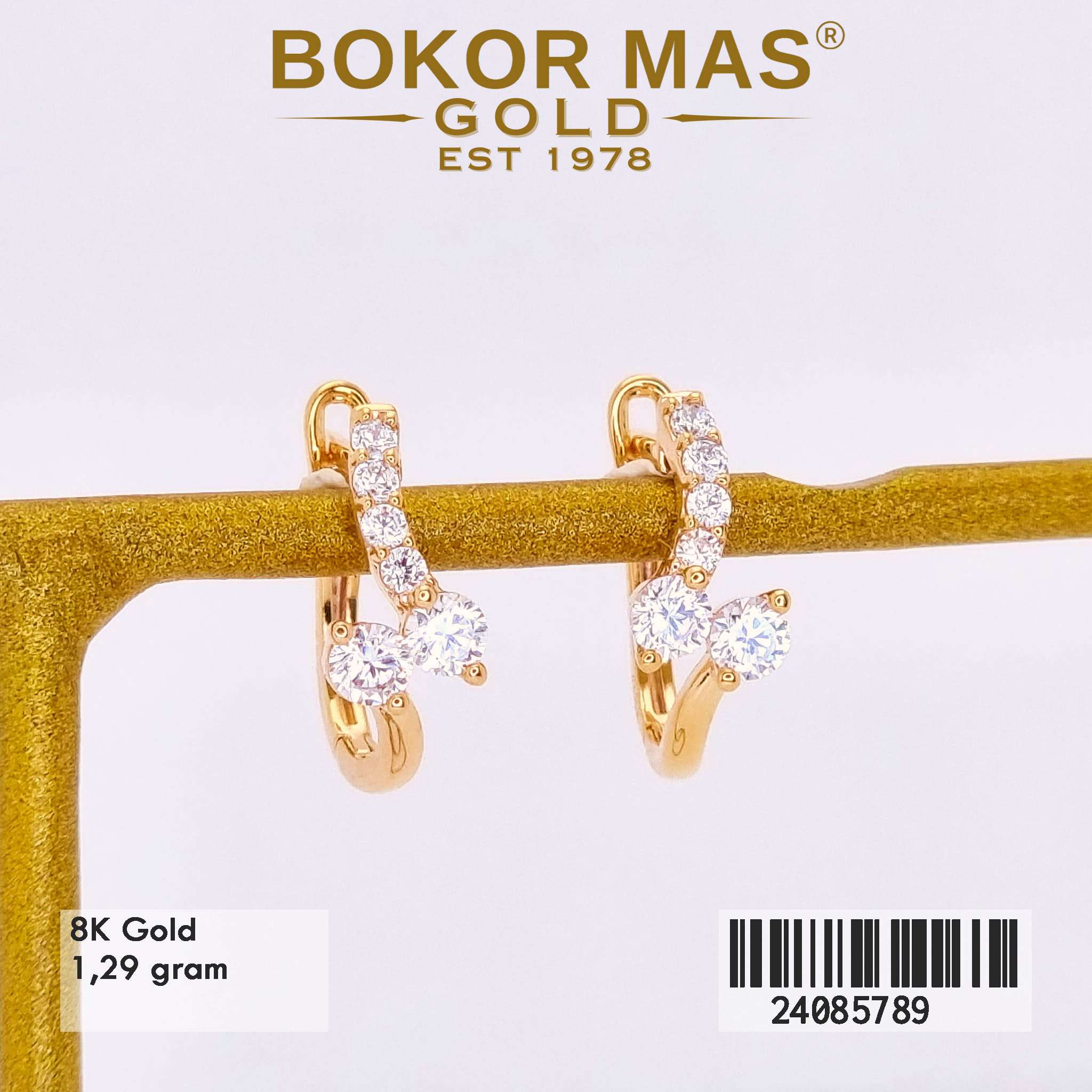 Anting Klip Variasi Wave Stone - 24085789 - 8K