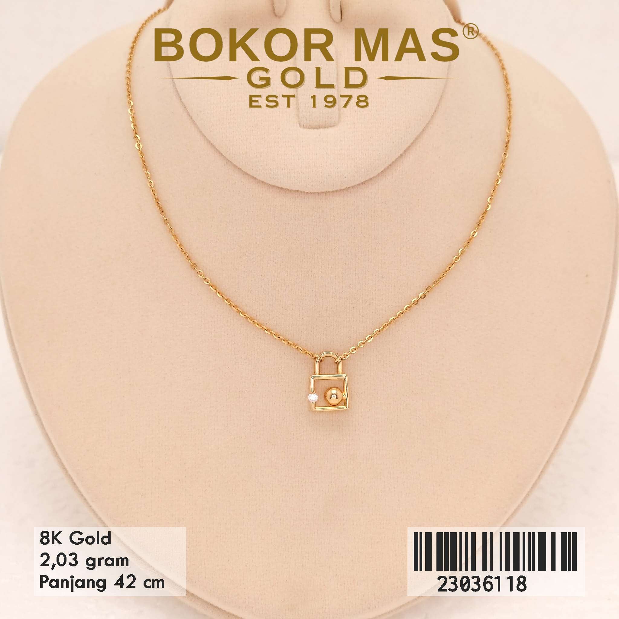 Kalung Siyem Variasi Gembok Permata - 23036118 - 8K