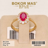 Cincin Emas Variasi Permata Merah - 24056664 - 8K