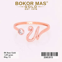 Cincin Emas Variasi Huruf U Permata - 25053915 - 8K