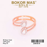 Cincin Emas Variasi Permata Tumpuk Dua - 25054578 - 8K