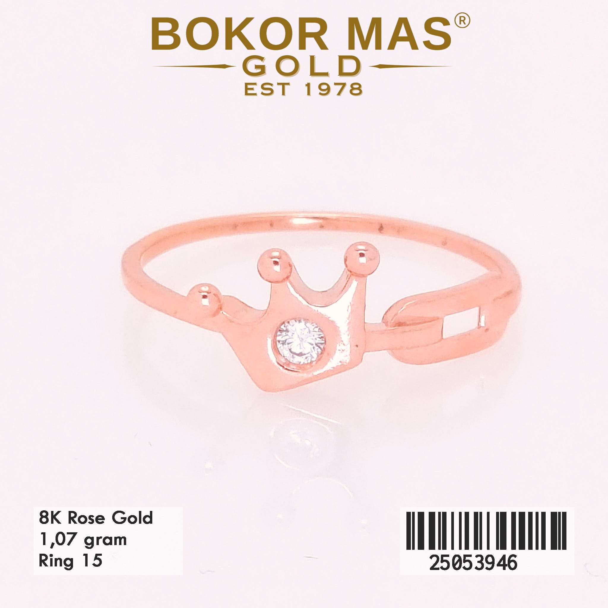 Cincin Emas Variasi Mahkota Permata - 25053946 - 8K