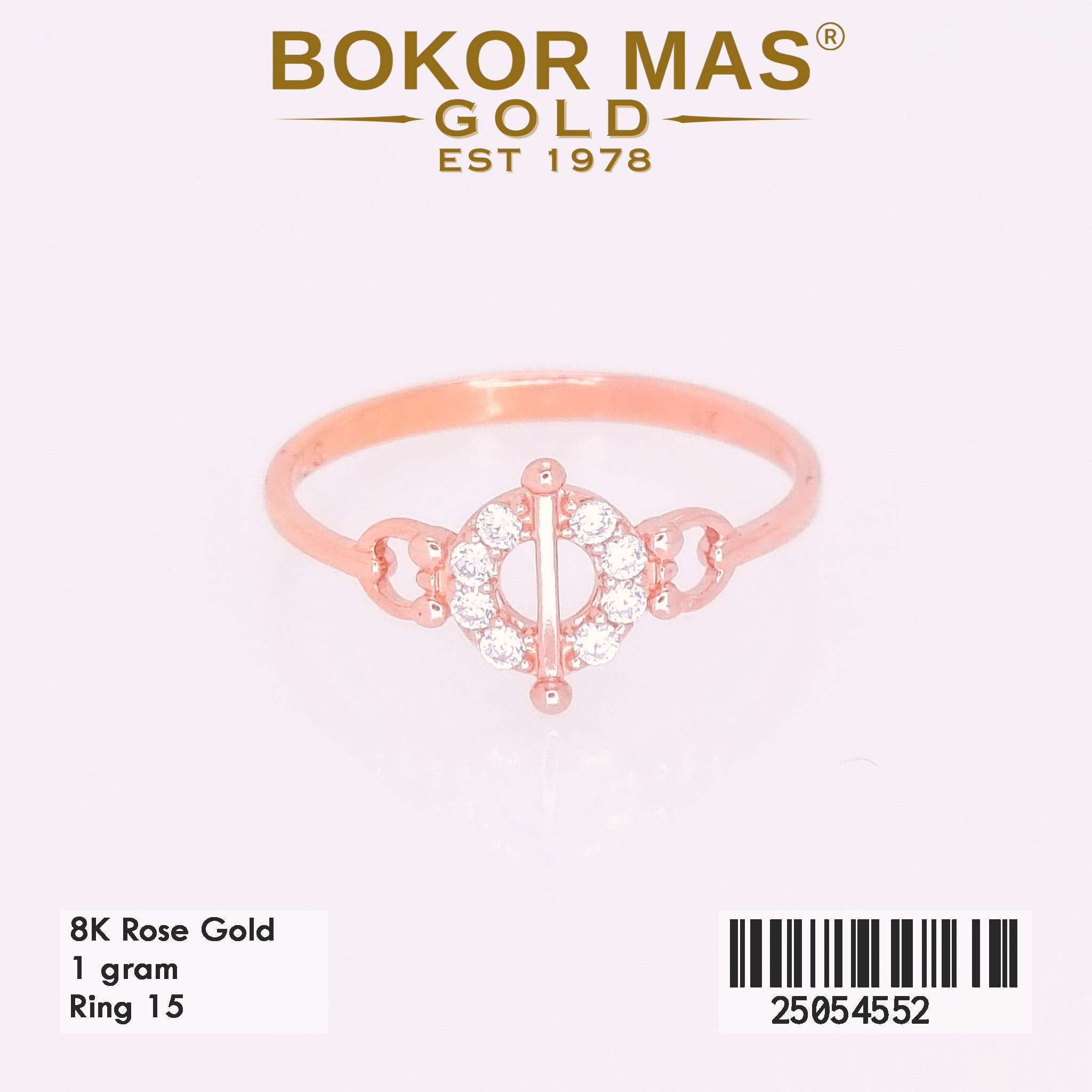 Cincin Emas Variasi Permata Bulat - 25054552 - 8K