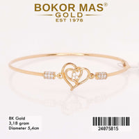 Gelang Emas Kaku Love Variasi Permata - 24075815 - 8K