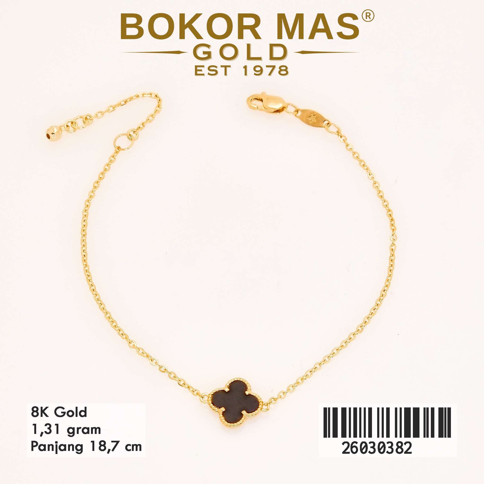  Gelang Rantai Siem Variasi Bunga Hitam - 26030382 - 8K