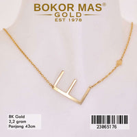 Kalung Emas  Huruf E Variasi - 23065176 - 8K