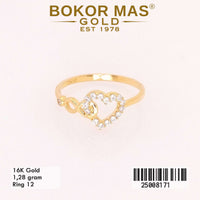 Cincin  Emas Variasi Hati Permata - 25008171 - 16K