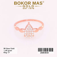 Cincin Emas Variasi Tetes Air Permata - 25054554 - 8K