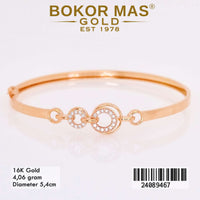 Gelang Emas Kaku Variasi Dua Permata - 24089467 - 16K