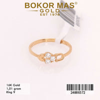 Cincin Emas  Love Variasi Permata Putih - 24086572 - 16K