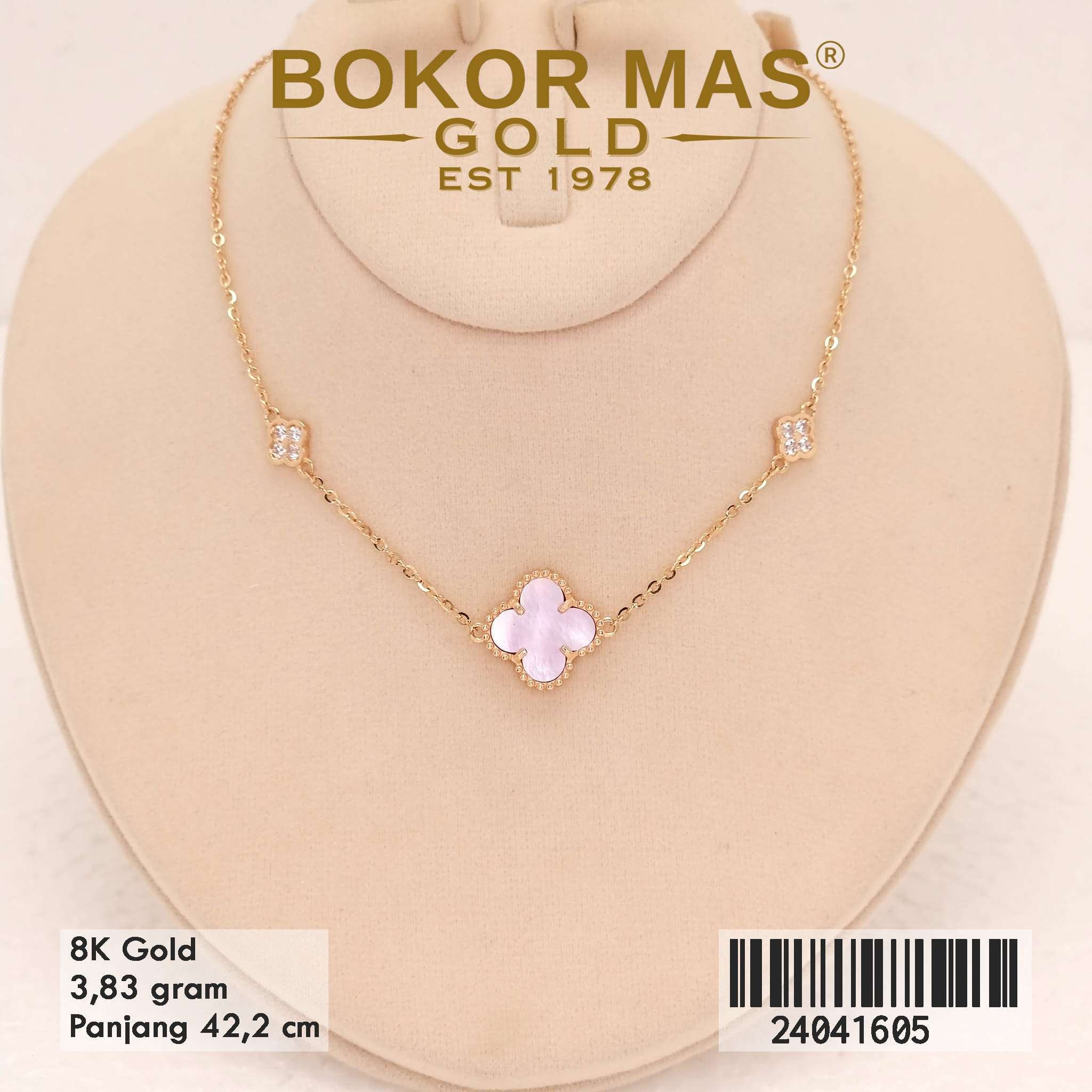 Kalung Siyem Variasi Clover Pink Permata - 24041605 - 8K
