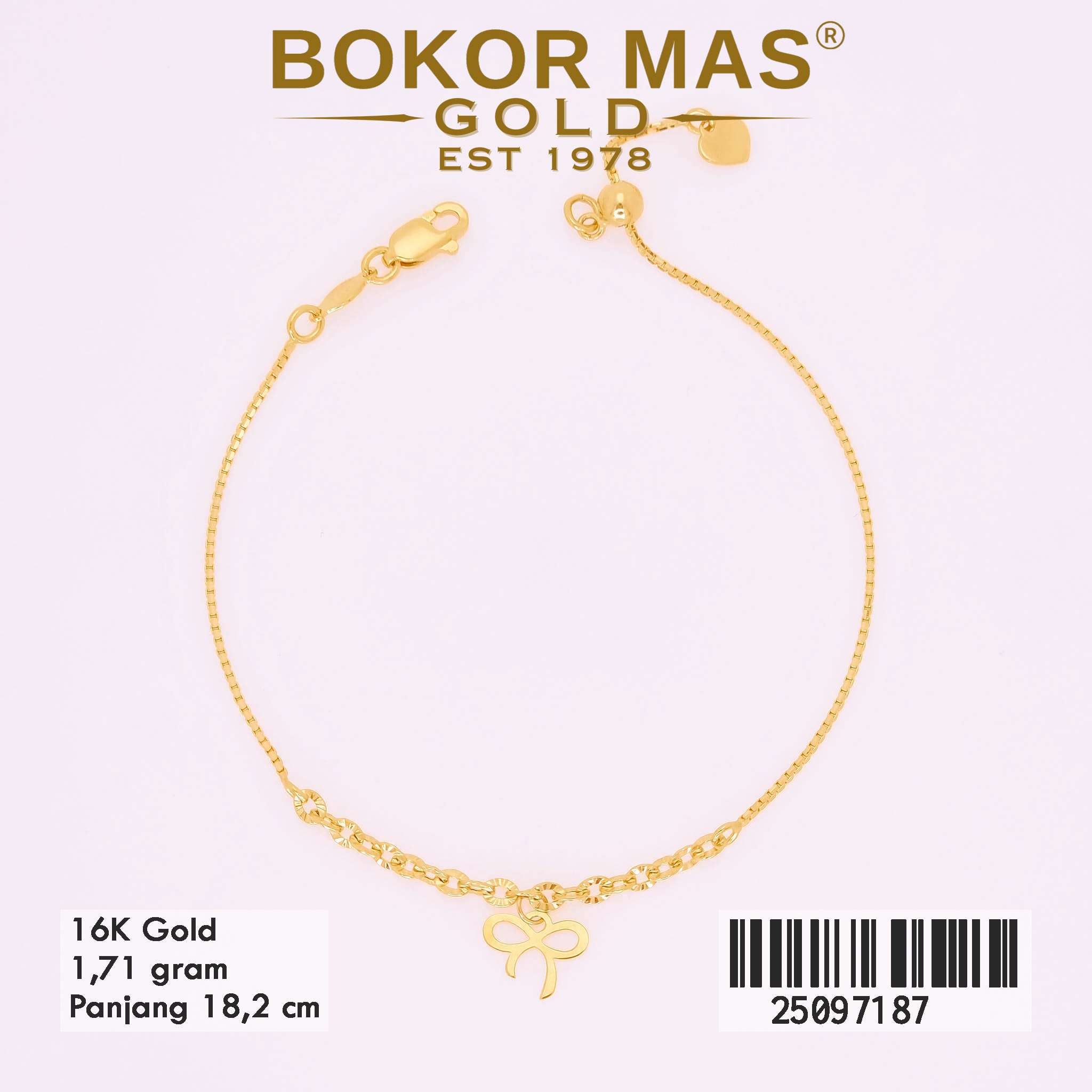 Gelang Rantai Serut Italy Variasi Pita - 25097187 - 16K