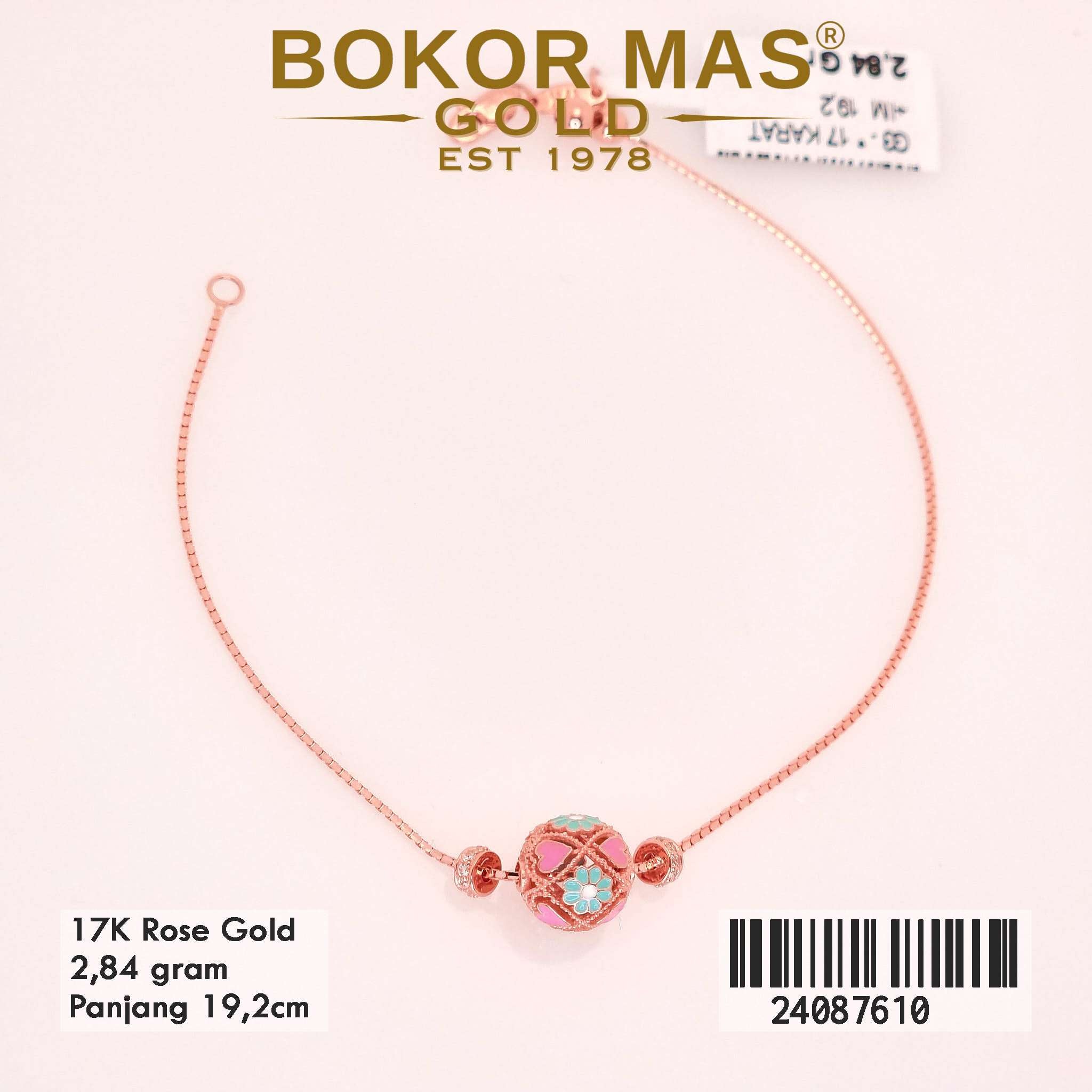 Gelang Rantai Italy Santa Variasi Serut Bola - 24087610 - 17K
