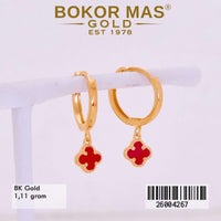 Anting Klip Variasi Bunga Merah - 26004267 - 8K